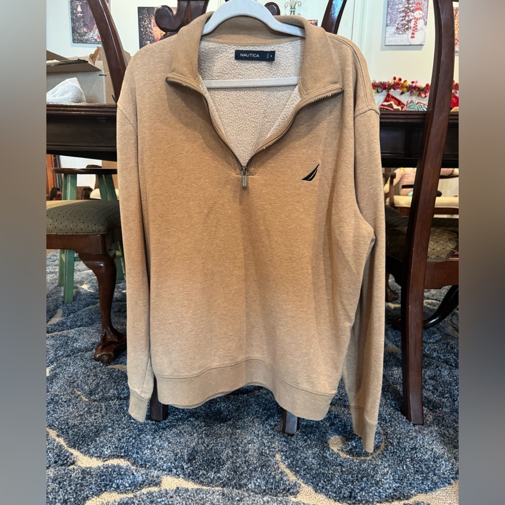 Nautica Men's Beige Zip-Up Sweater